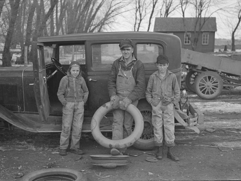 Untitled Photo, Possibly Related To Henry Monk And Two Of His Stepchildren On Their Farm Near Ruthven, Iowa