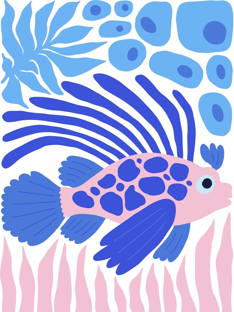 Lionfish and Corals Ocean Collection Boho