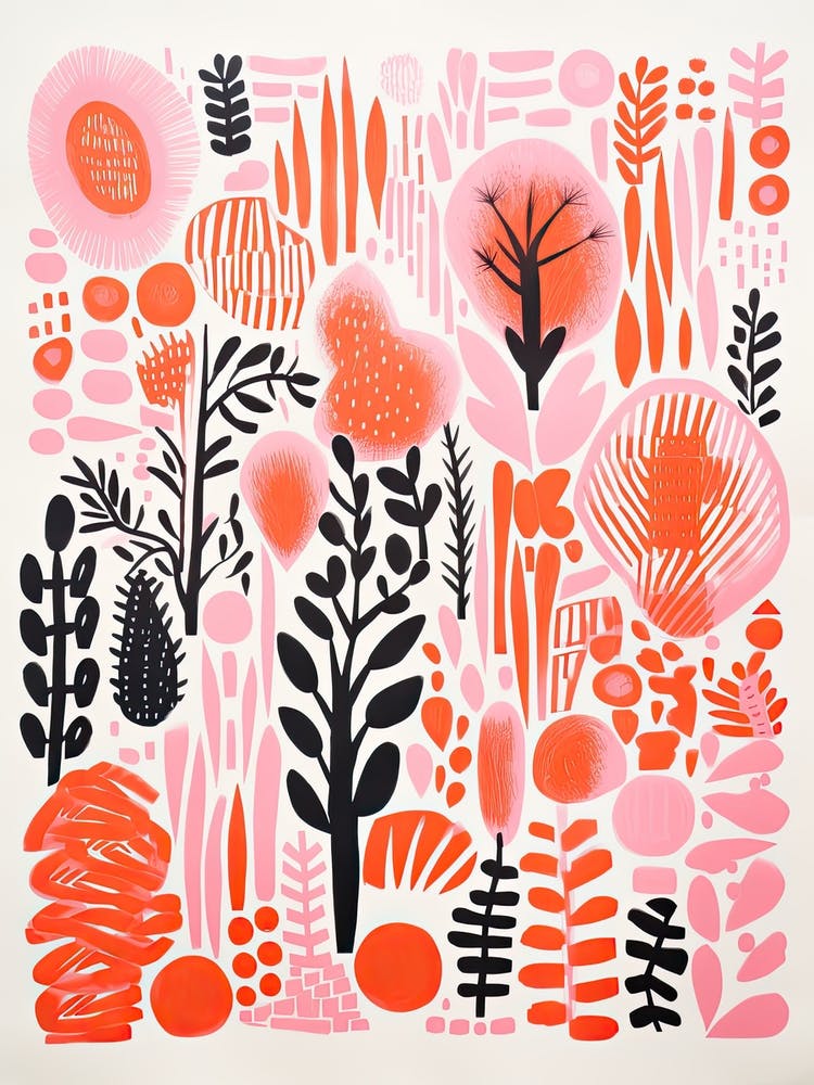 Nymans Gardens Abstract Riso Style 2