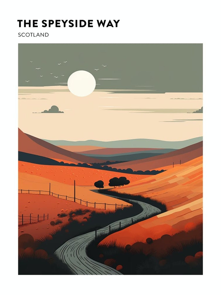 The Speyside Way Scotland 2 Hiking Trail Landscape Poster