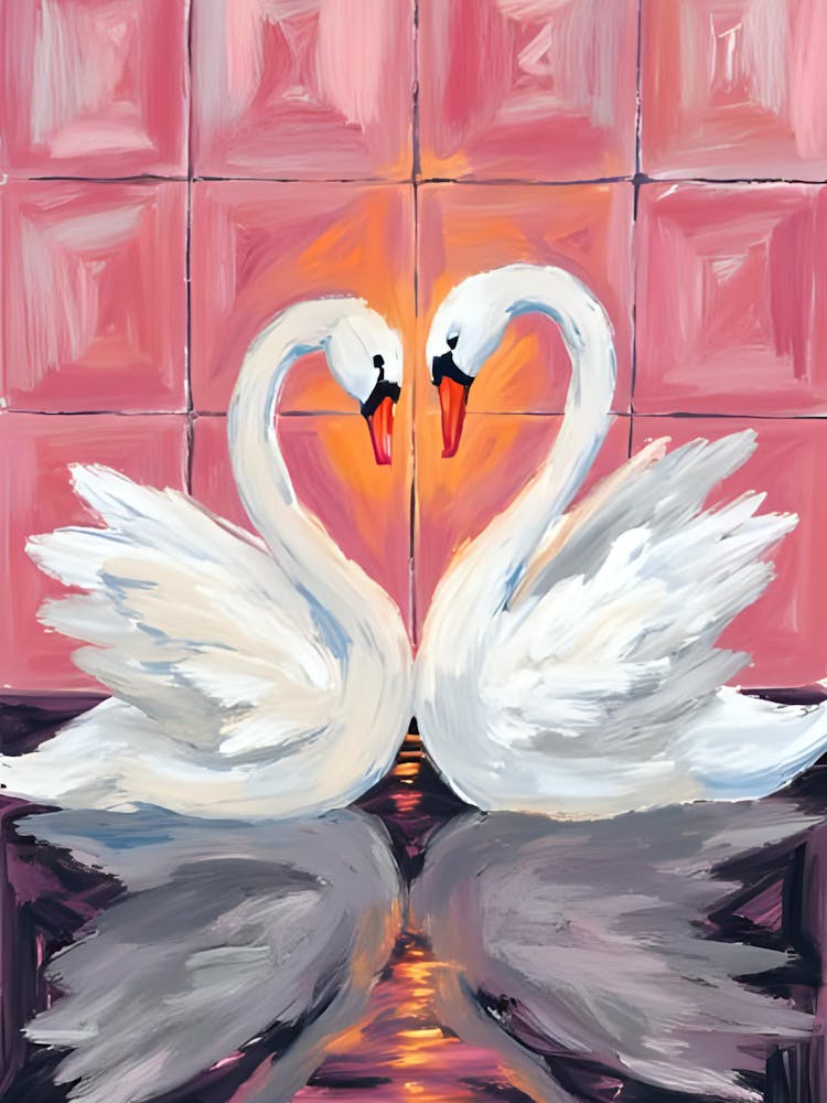 Two Swans In Love