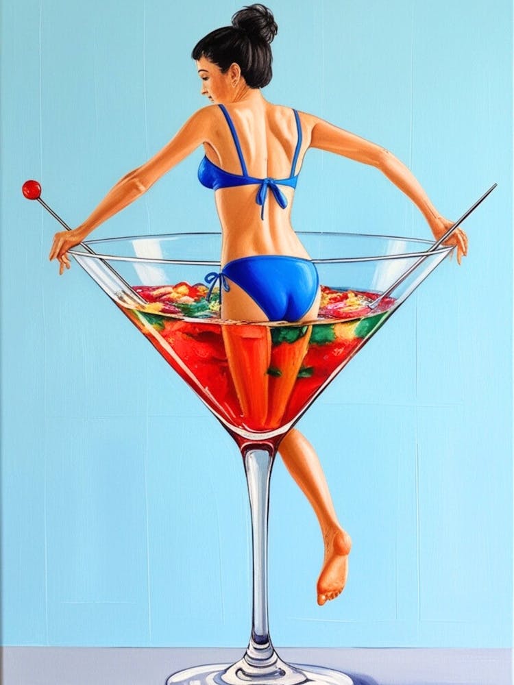 Pin Up Girl In Martini 1