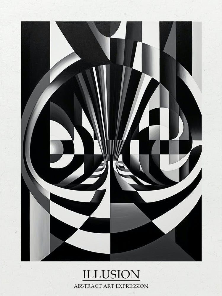 Illusion Abstract Black And White 3 Poster
