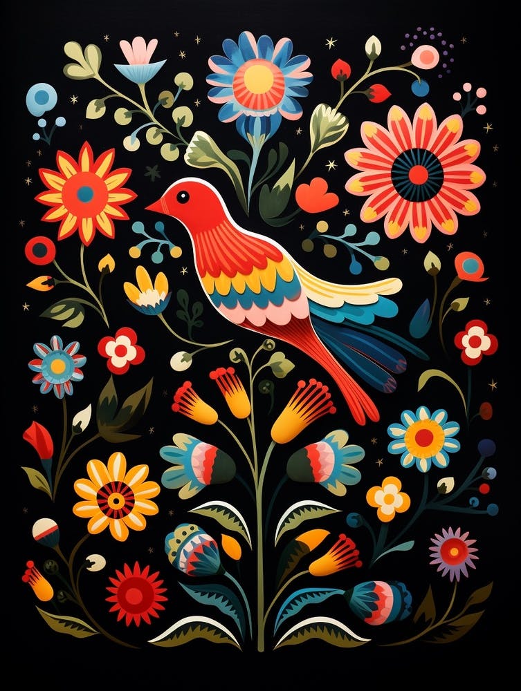 Folk Bird Illustration Dipper 3