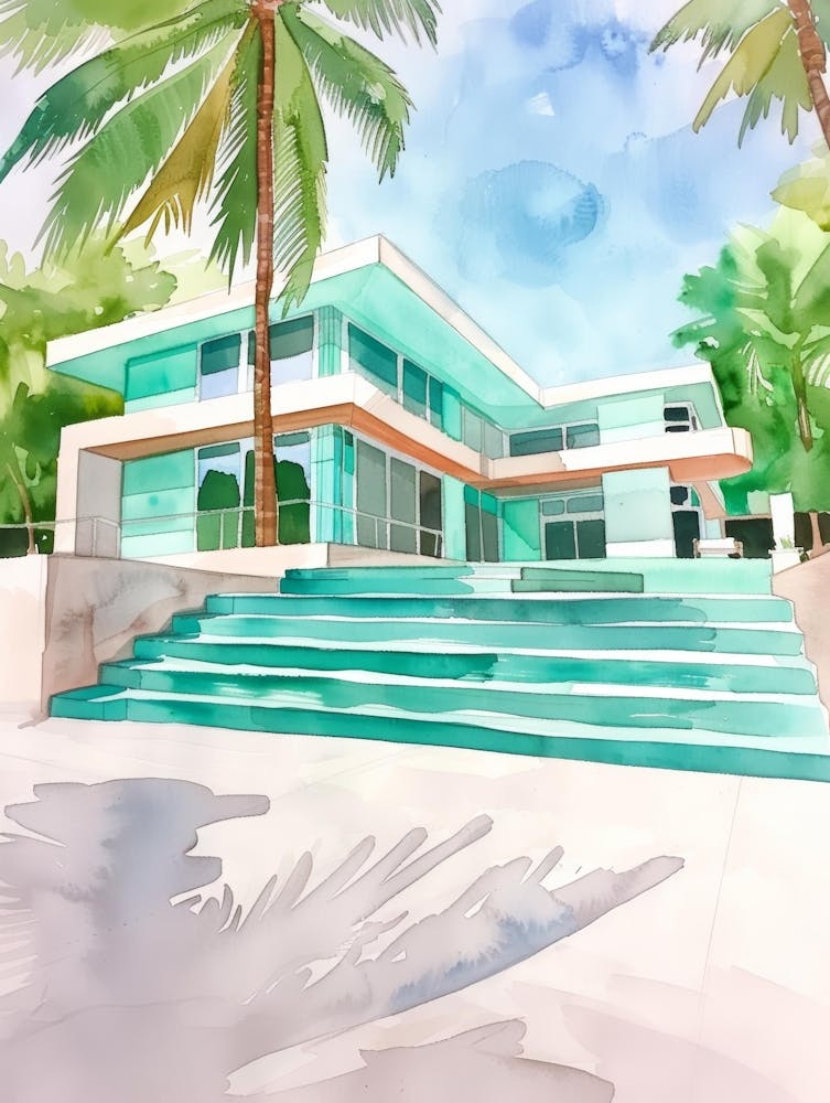 Watercolor House Illustration