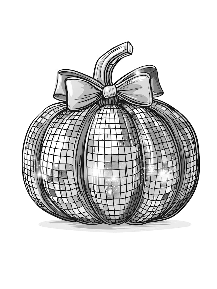 Disco Pumpkin With Bow