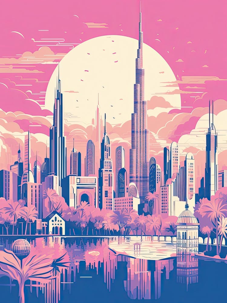 Dubai In Risograph Style 2