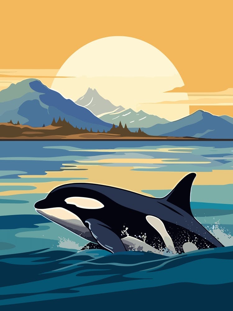 Icy Orca Whale In Ocean 3