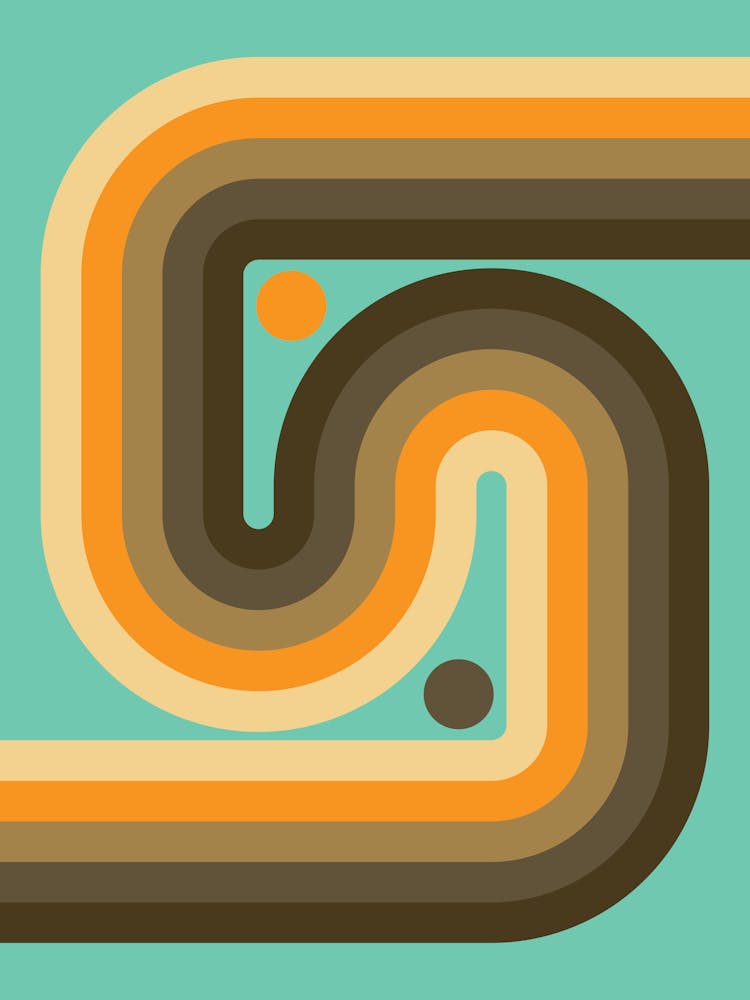 Geometric Rainbow Midcentury Modern Pattern Retro old countryside sage 2