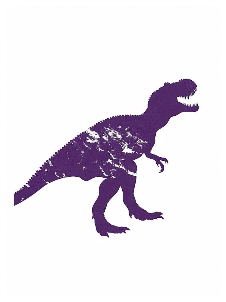 Purple Dinosaur Silhouette 3