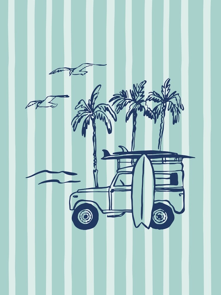 Striped Beach Print