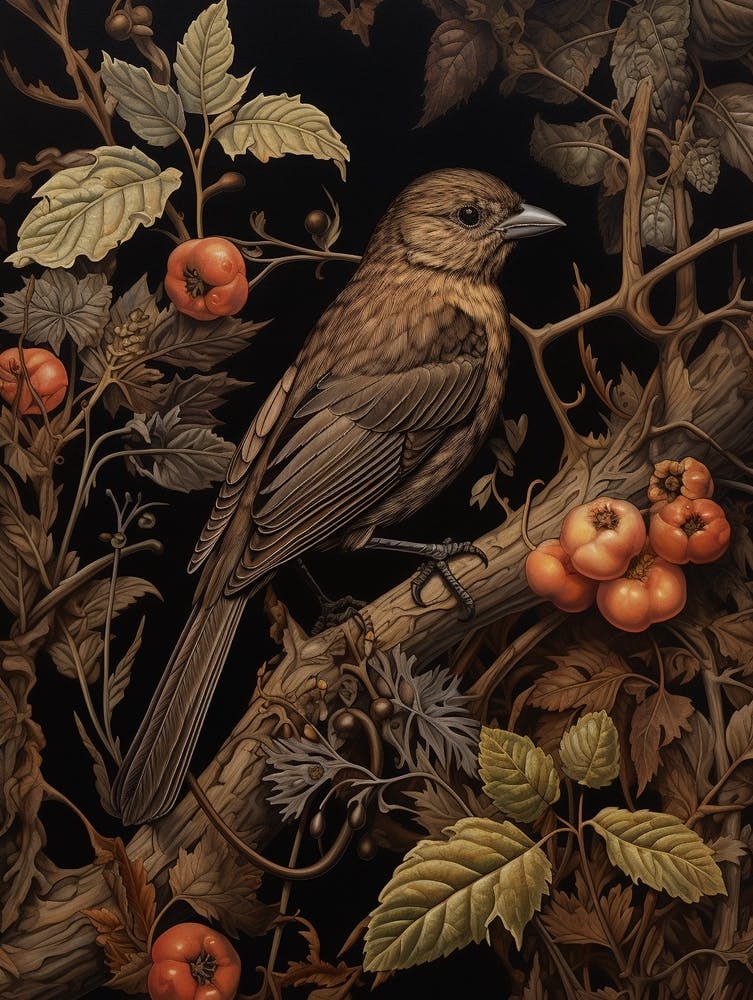 Dark And Moody Botanical Sparrow 4