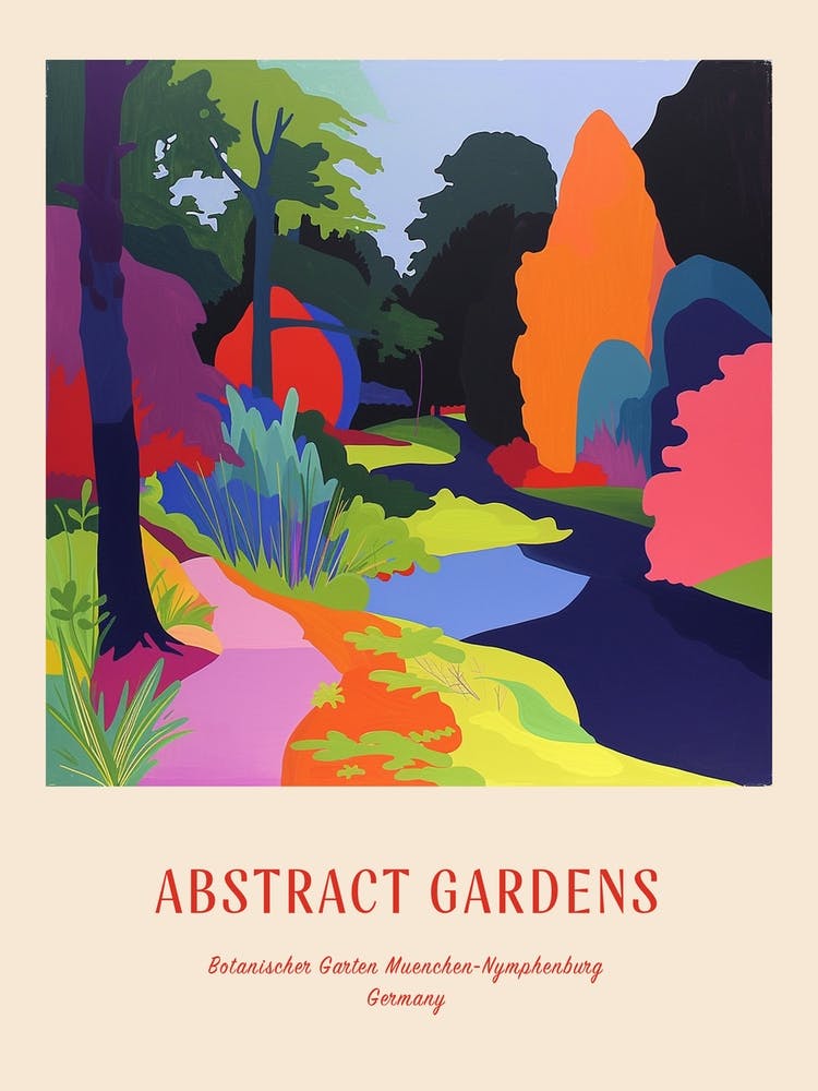 Colourful Gardens Botanischer Garten Muenchen Nymphenburg Germany 3 Red Poster