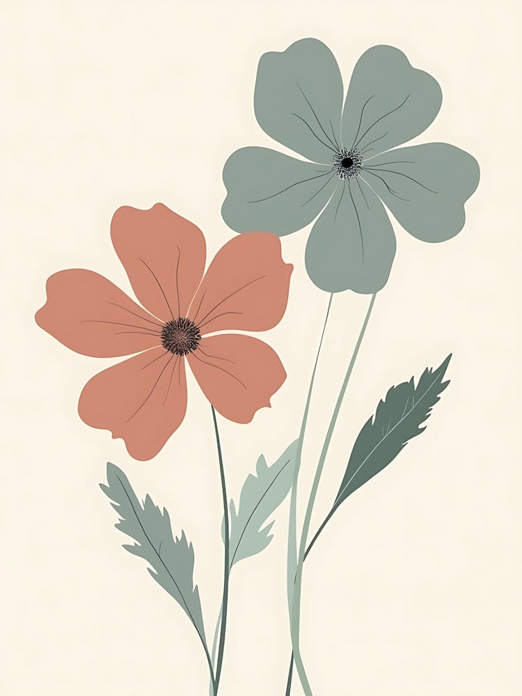 Verträumte Aquarell Wiesenblüten
