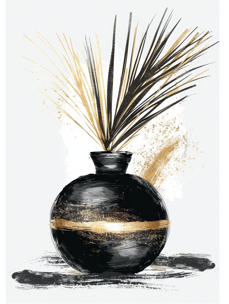 Black And Gold Vase 1
