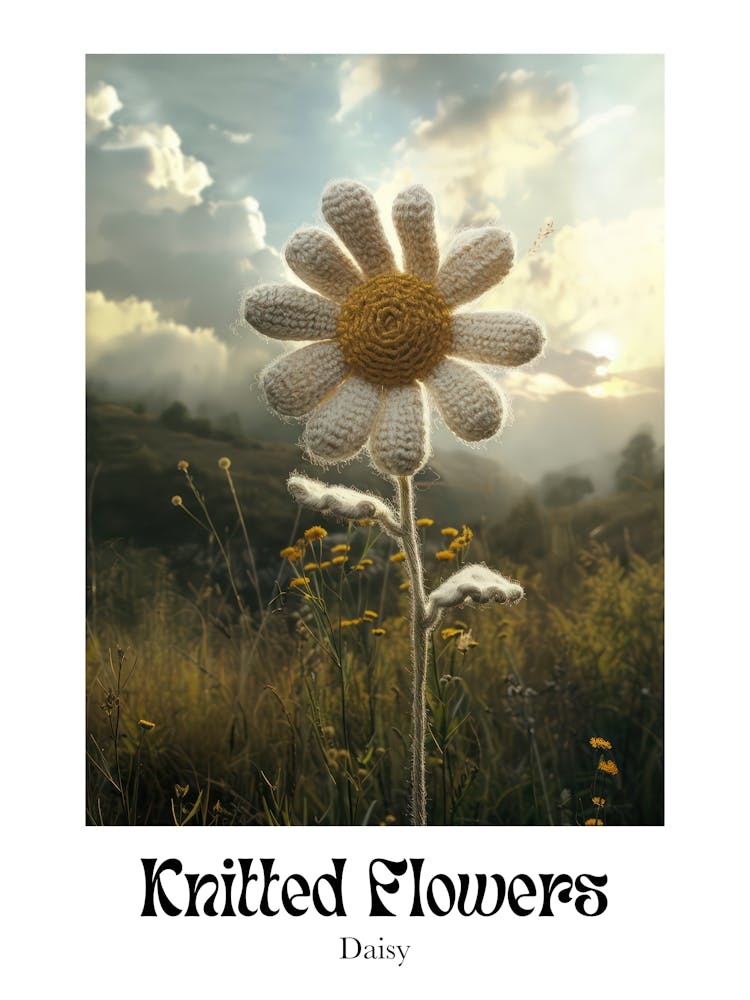 Knitted Flowers Daisy 5