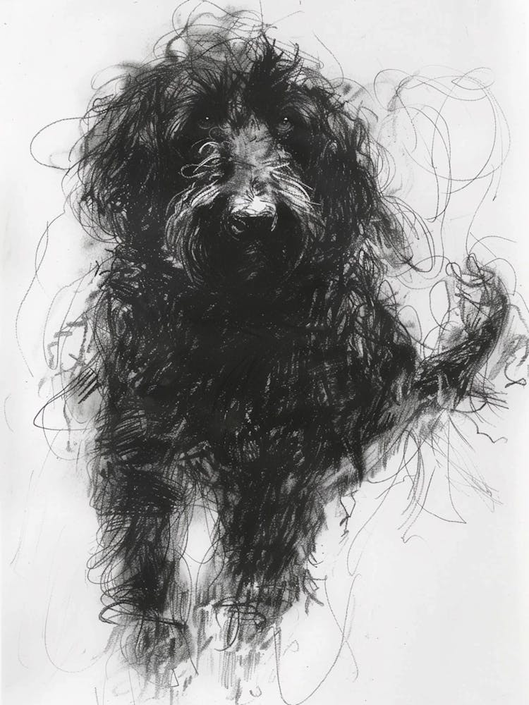 Bergamasco Sheepdog Charcoal Line 1