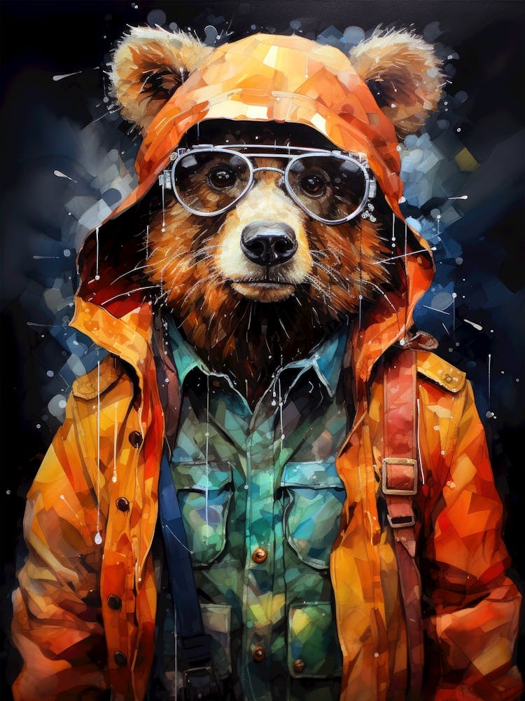 Bear With Glasses animal art