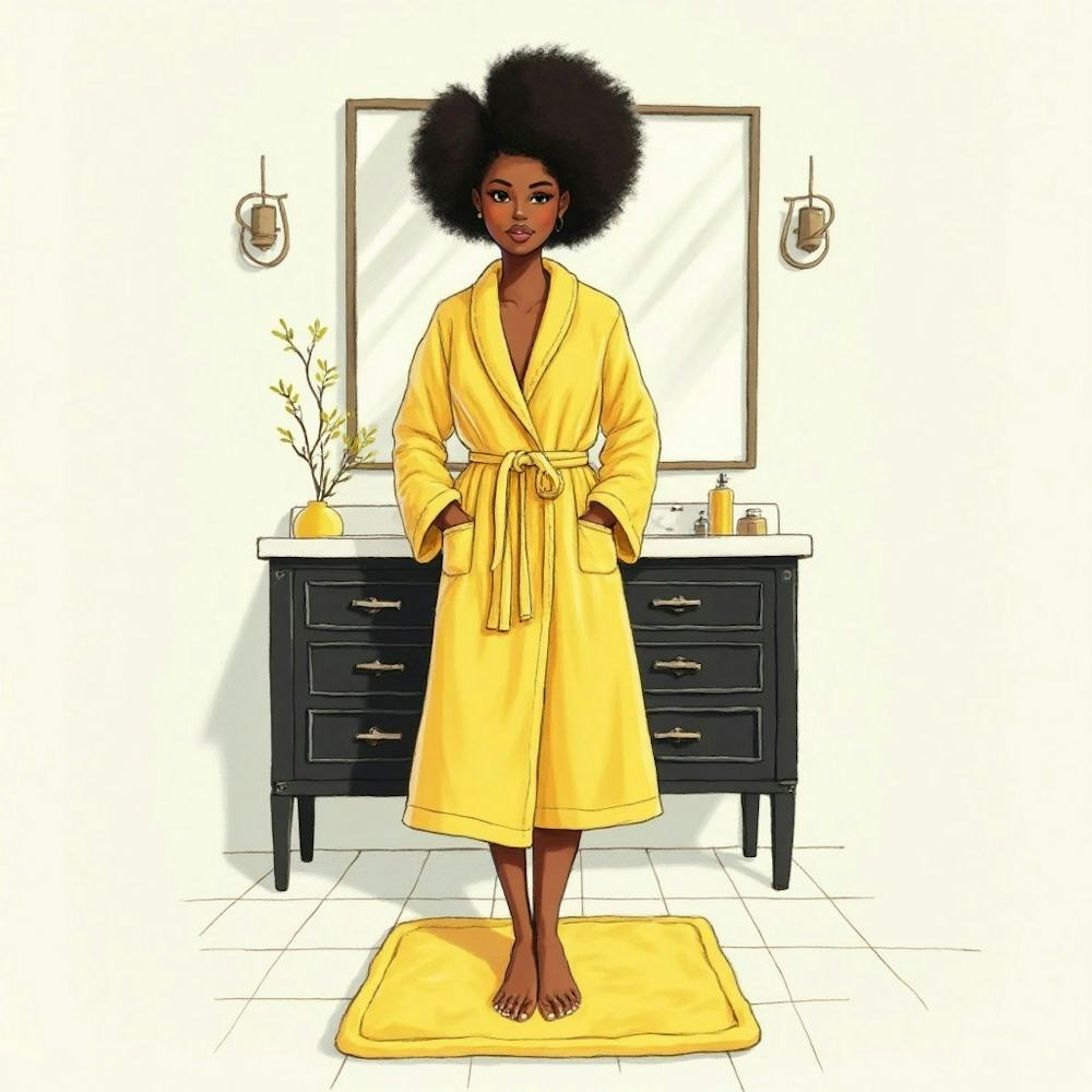 African American Yellow Bathroom