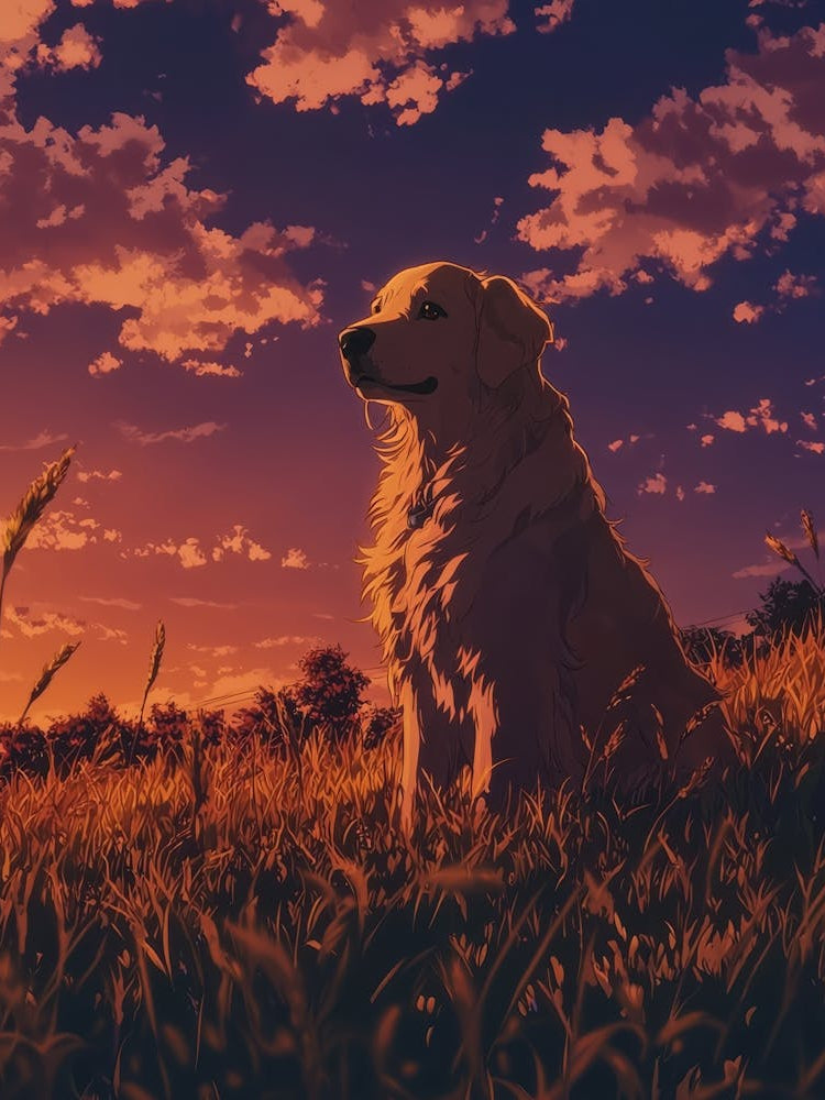 Golden Retriever.Generated AI.