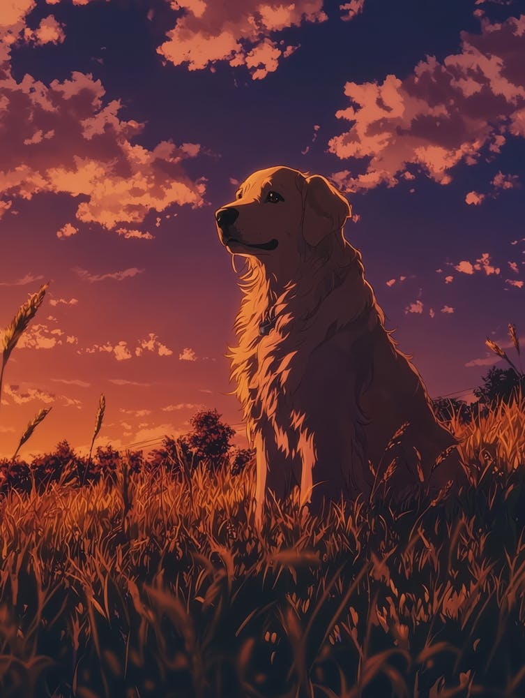 Golden Retriever.Generated AI.