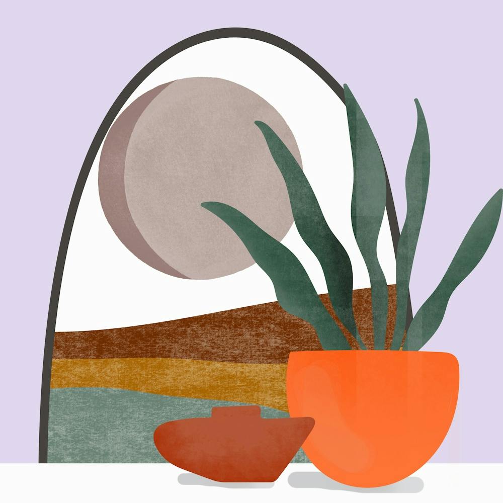 Bohemian Bohemian Style Boho Window Decor Drawing Design Background Round Plants Nature Botanical