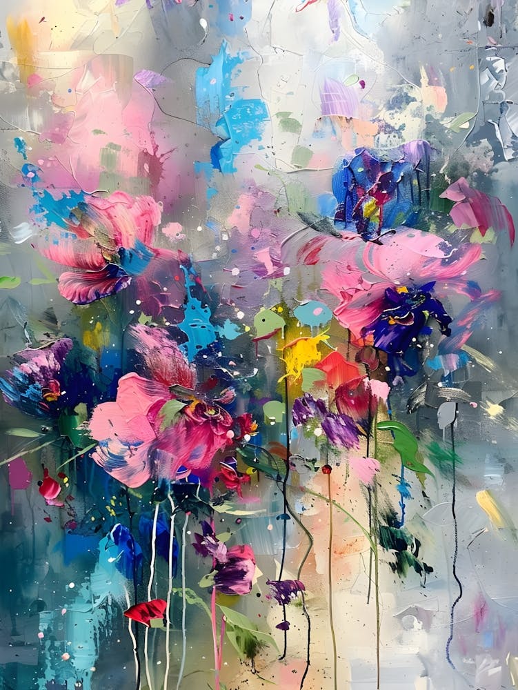 Abstract Flowers Colourful