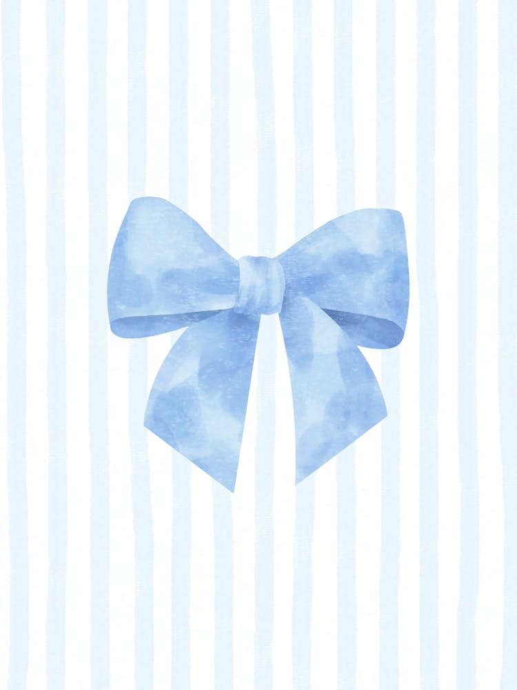 Blue Bow On Stripes