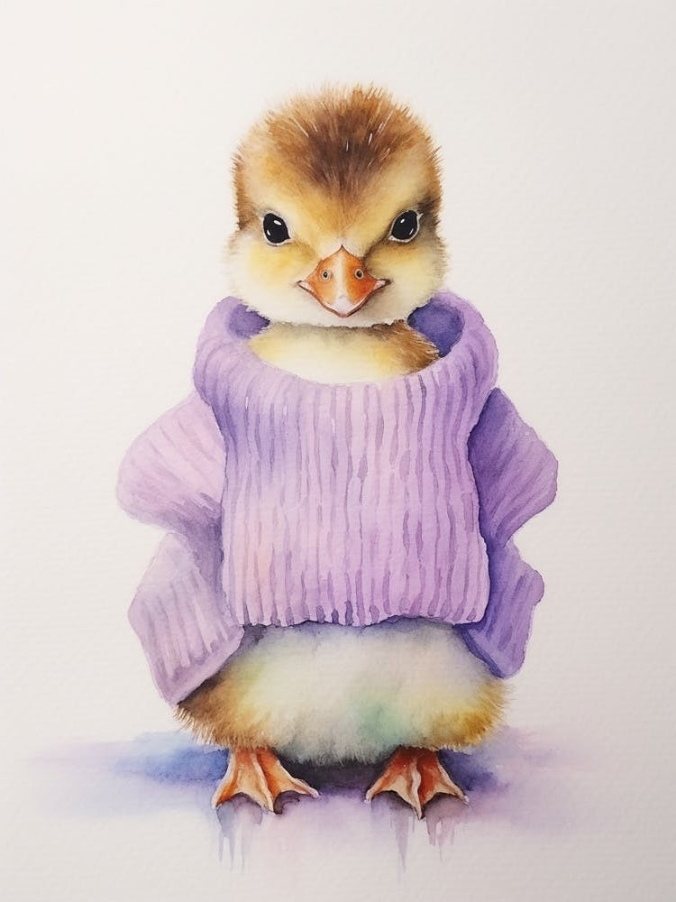 Baby Animal Watercolour Duckling 2