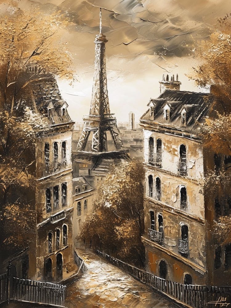 Kitsch Paris Cityscape Brushstroke 2