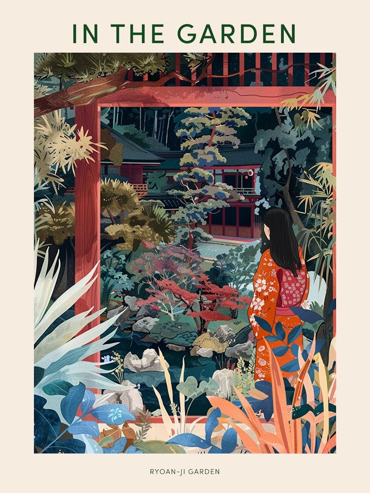 In The Garden Poster Ryoan Ji Garden Japan 1