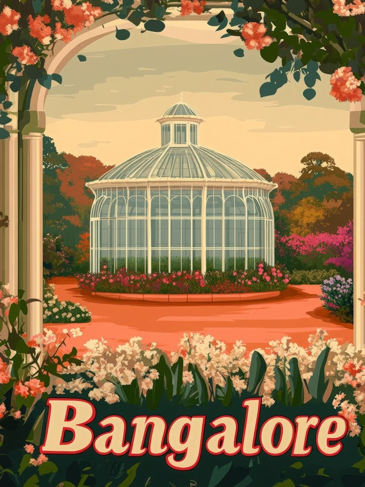 Aihrgdesign A Classic 1960s Travel Poster For Bangalore