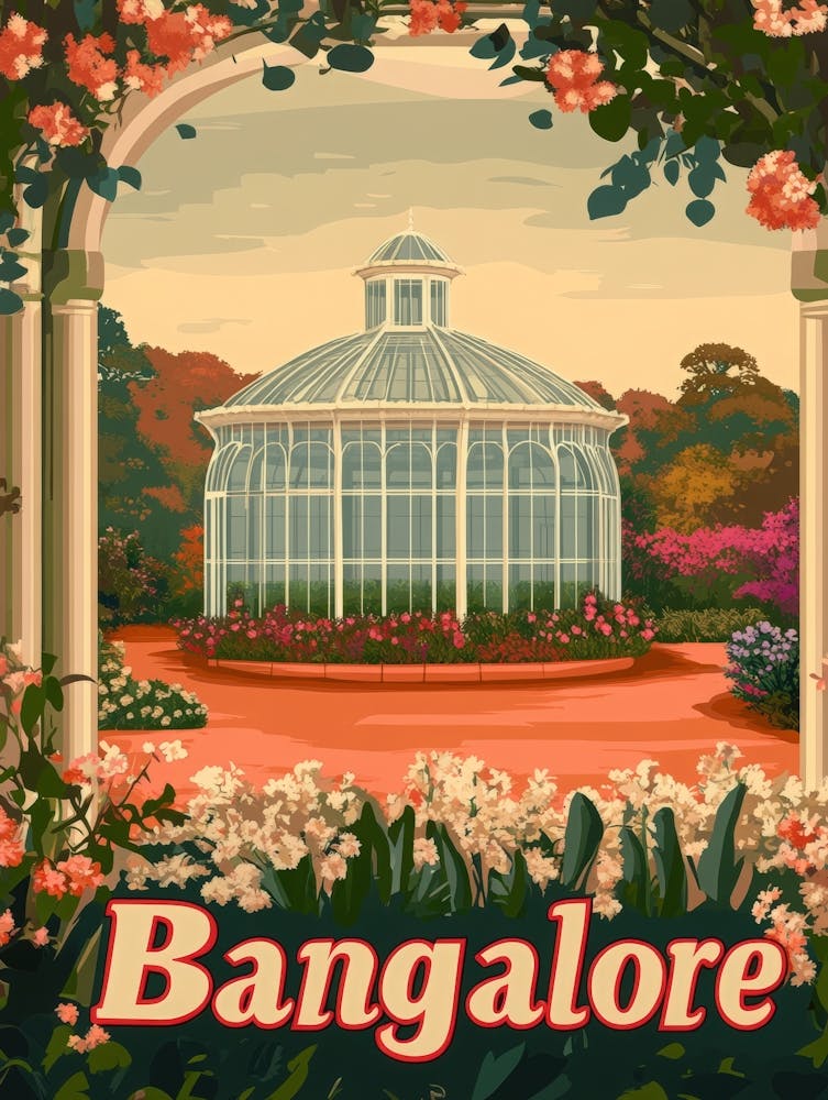 Aihrgdesign A Classic 1960s Travel Poster For Bangalore