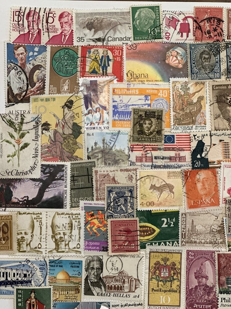 Briefmarke, entwertete Marken, Postversand, Sammelmarken, gebrauchte Marken