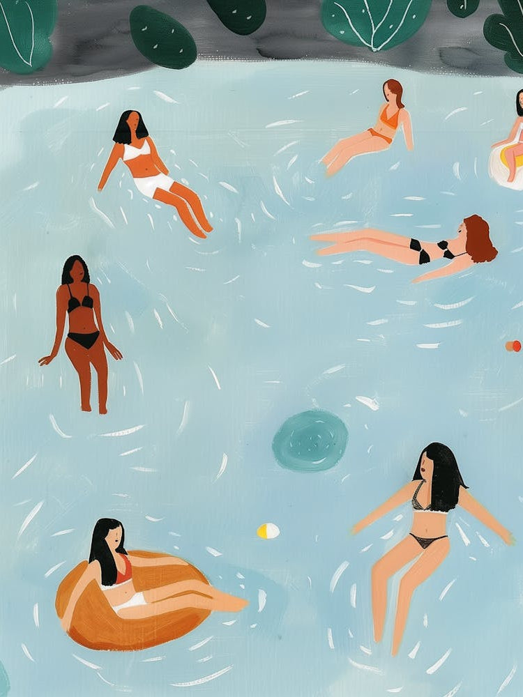 Illustration Of Women In The Water