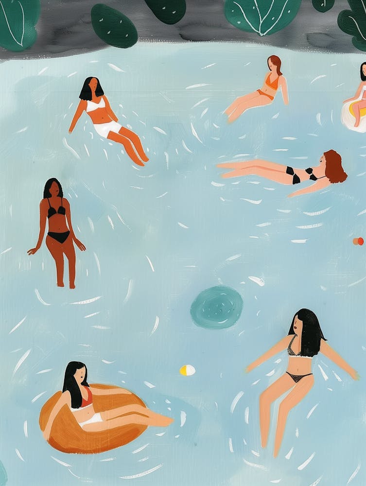 Illustration Of Women In The Water
