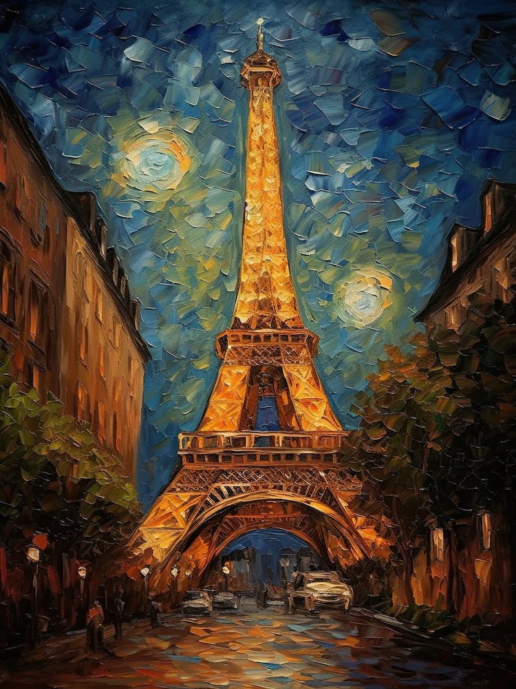 Tour Eiffel Paris France Style Vincent Van Gogh 3