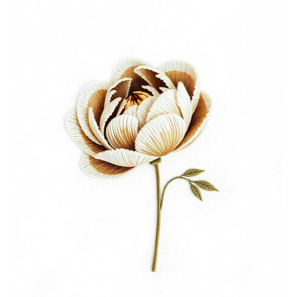 Embroidered Peony Blossom