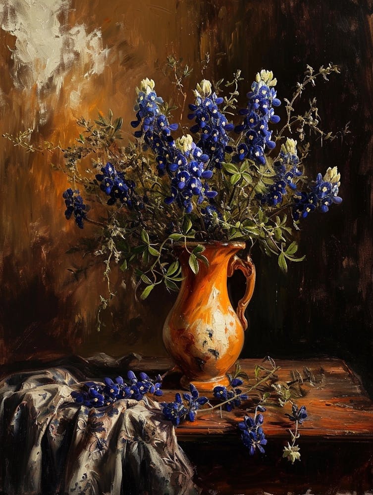 Nature Morte Florale Baroque Bluebonnet 4