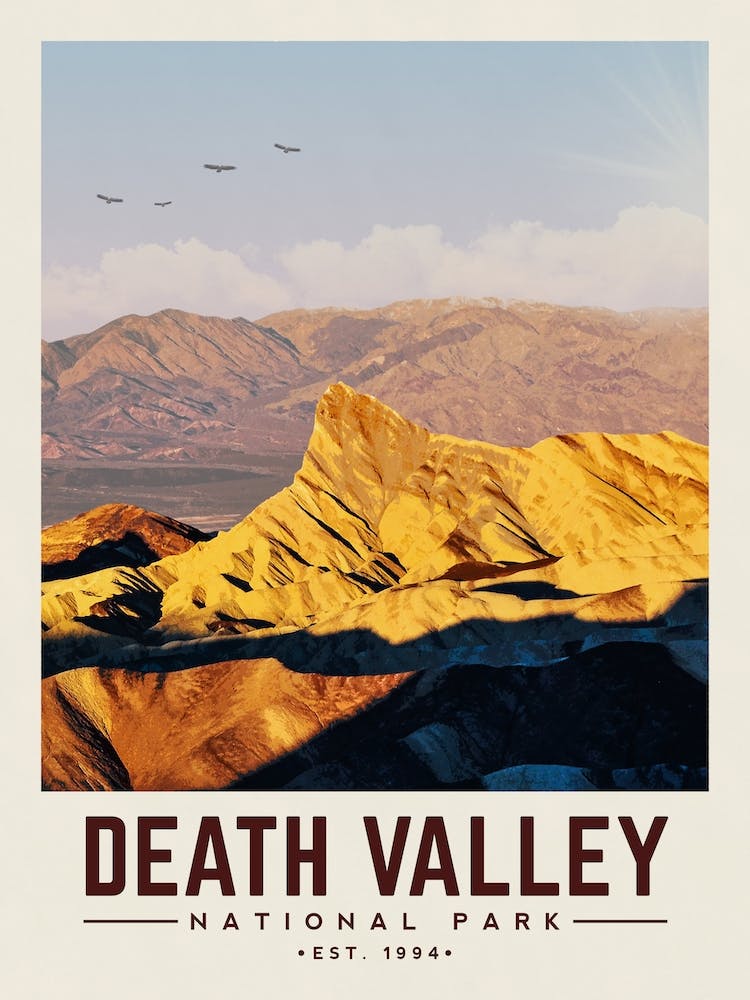 Death Valley Minimalist Travel Poster