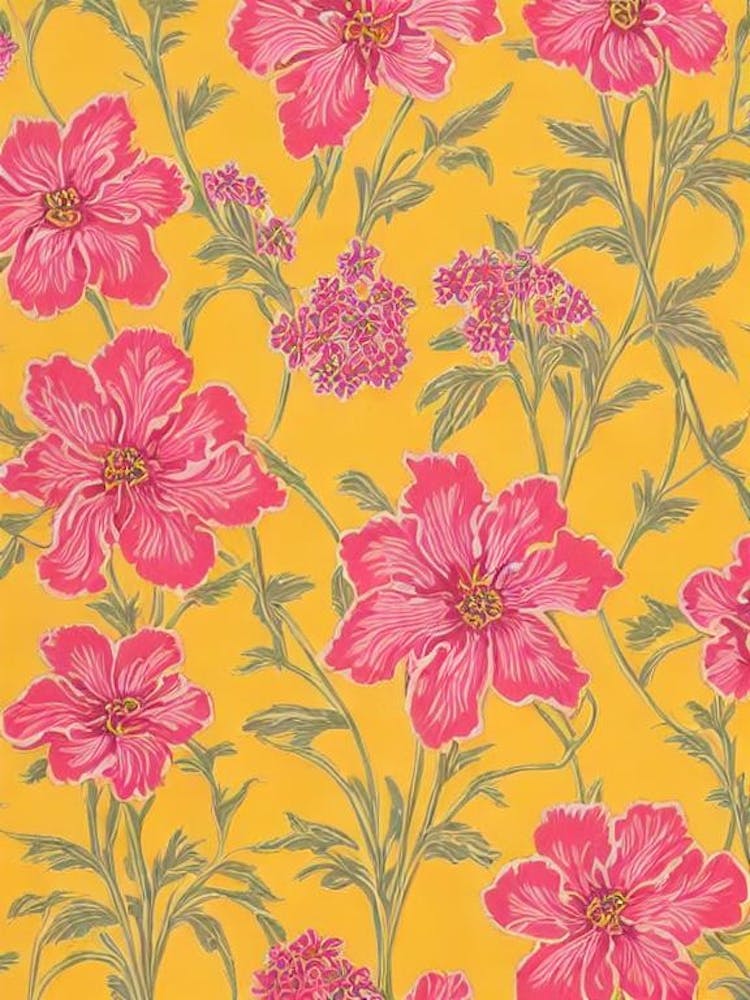 Delphinium Floral Print Retro Pattern1 Flower