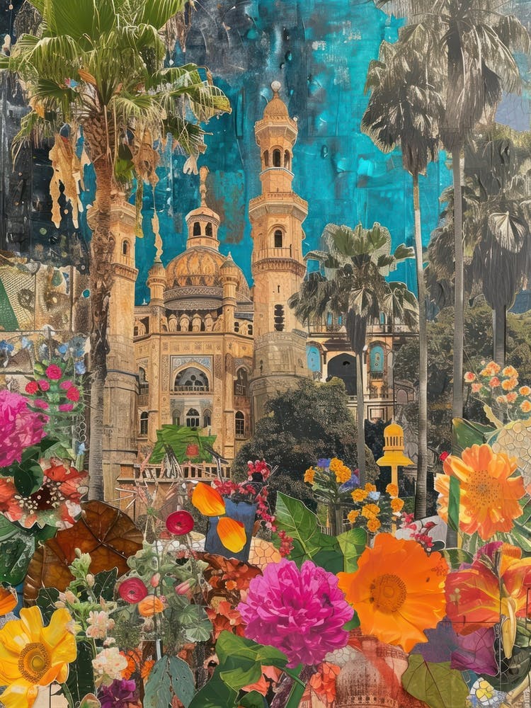 Mumbai   Floral Retro Collage Style 4