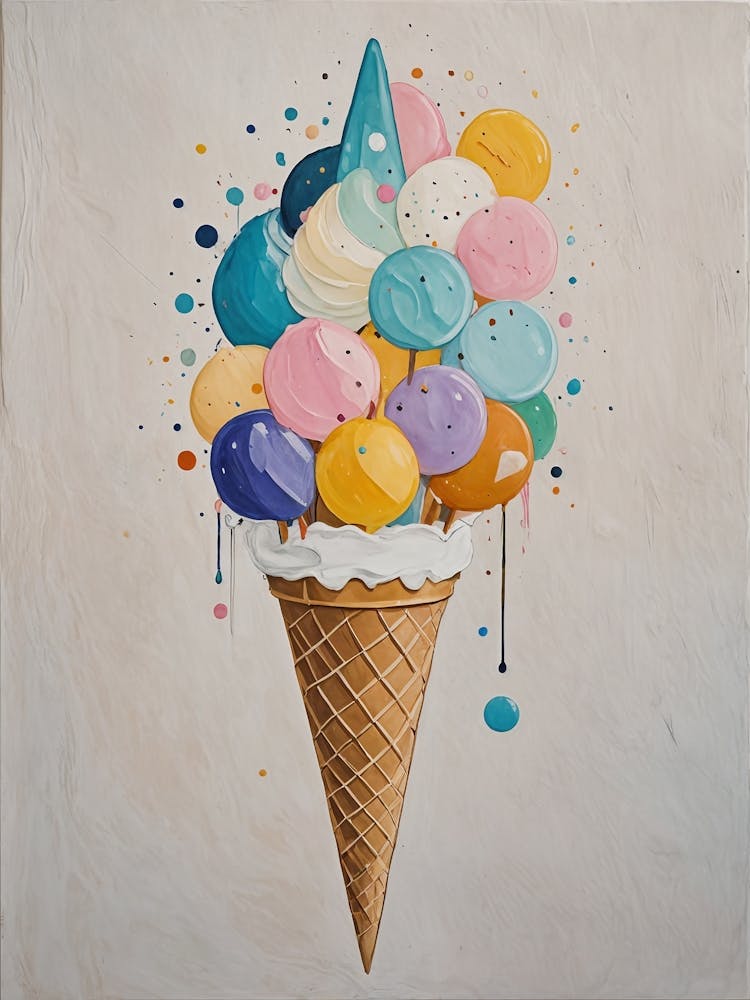 Colourful Ice Cream Cone