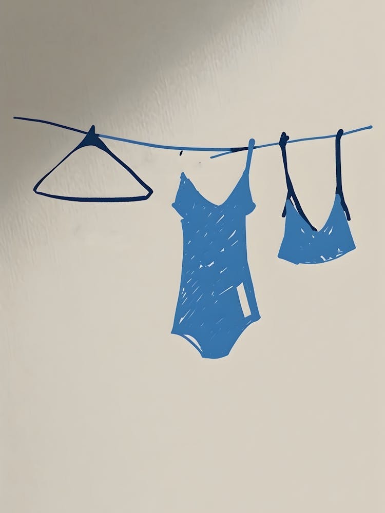Blue Clothes Hanging On A Line