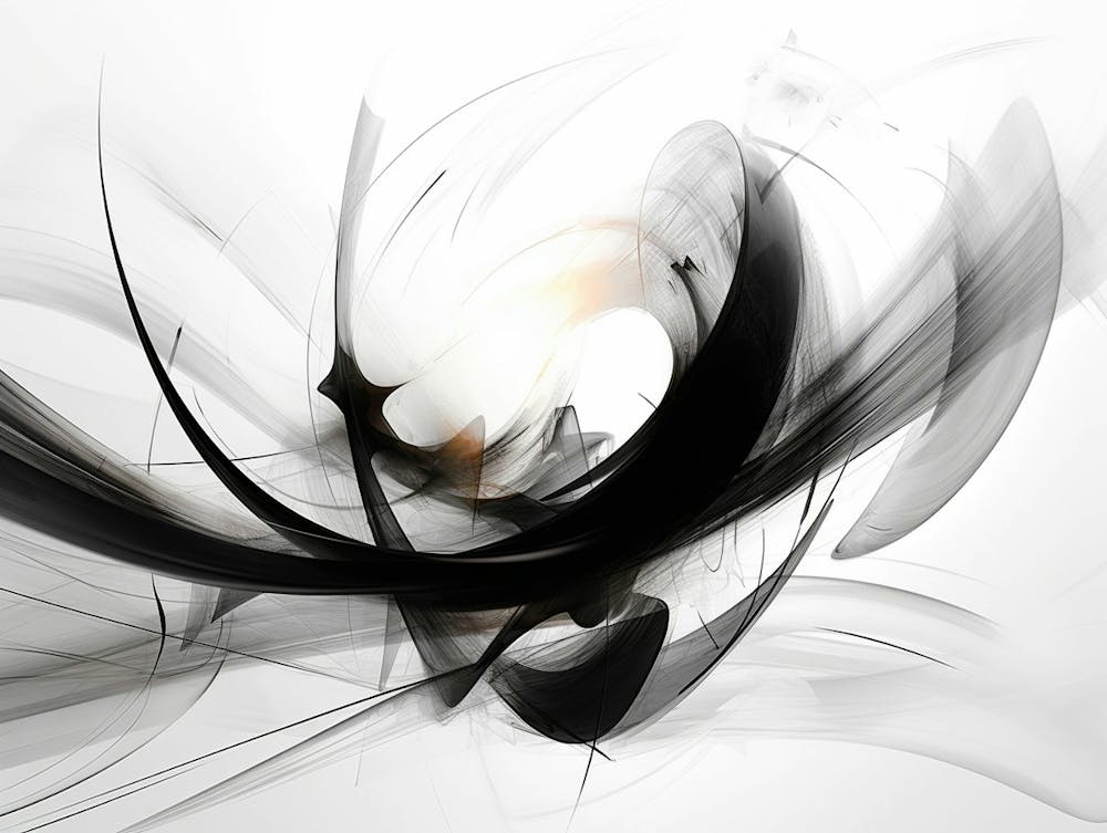 Quantum Entanglement Abstract Black And White 13