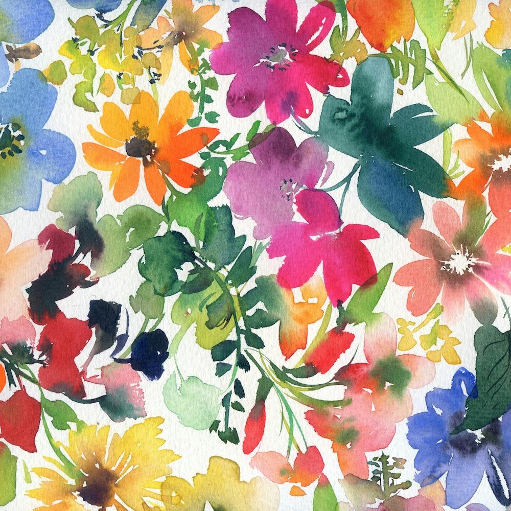 Fleurs Aquarelle à Midi N.o 2