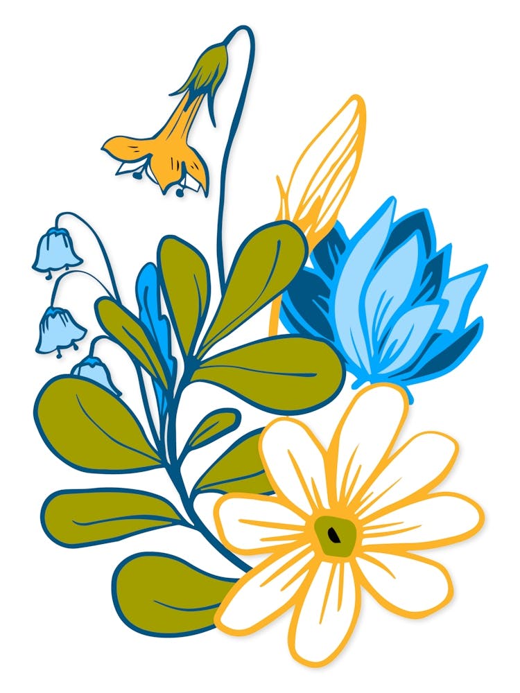 Beautiful Spring Flowers And Butterflies