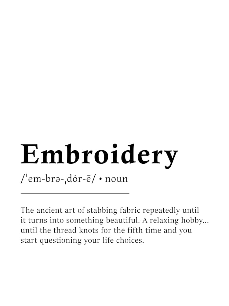 Embroidery Definition Poster - Dictionary