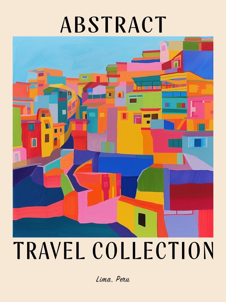 Abstract Travel Collection Poster Lima Peru 1
