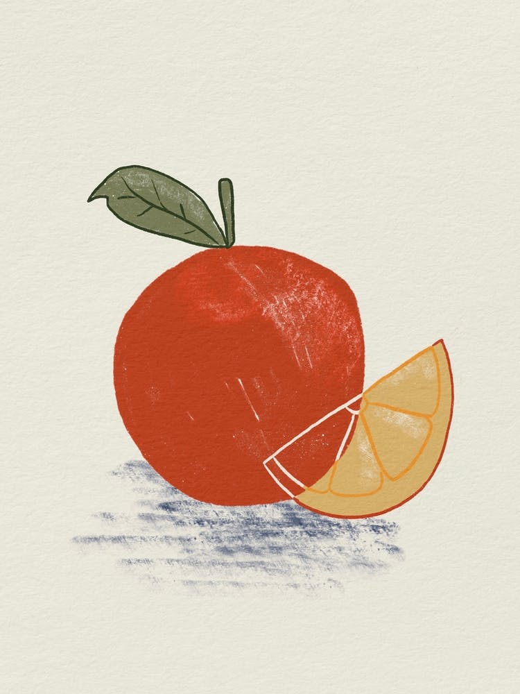 Abstract Orange Fruit Drawing 1
